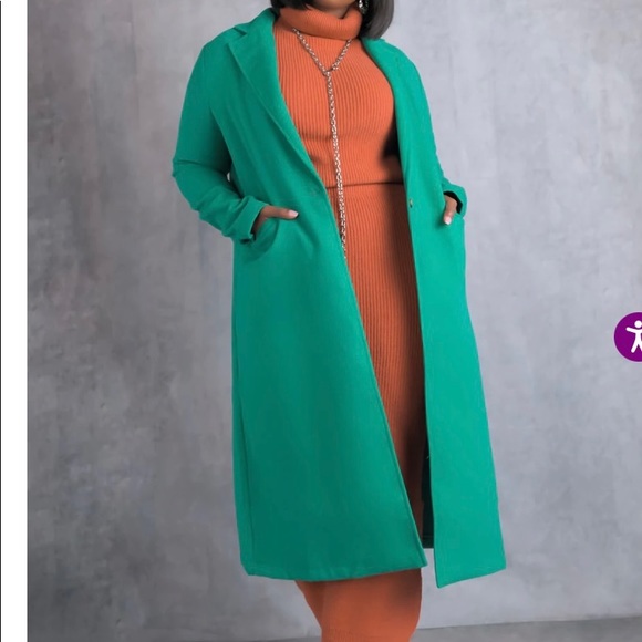 Rebdolls long green coat in 2x - Picture 2 of 2